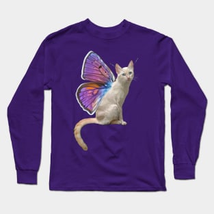 Purple Copper Flitter Kitty Long Sleeve T-Shirt